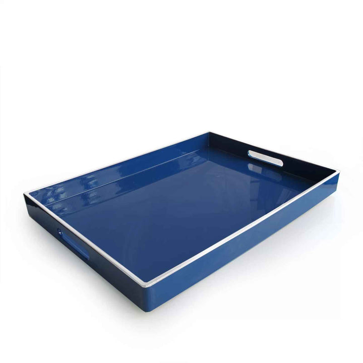 Blue White Ottoman Coffee Table Tray