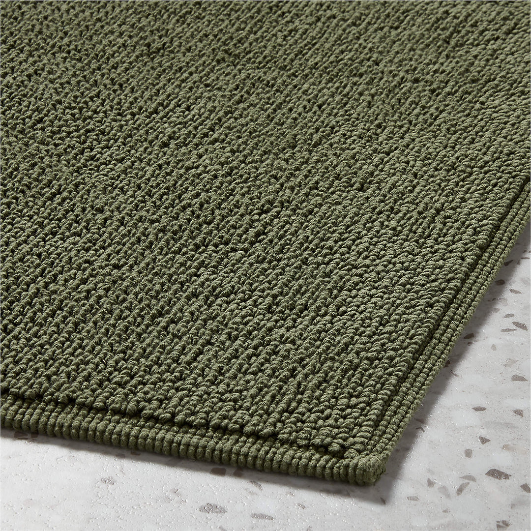 En Pointe Organic Cotton Green Bath Runner Rug-24"x60"