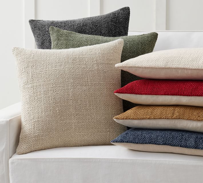 Faye Linen Textured Pillow Cover with insert