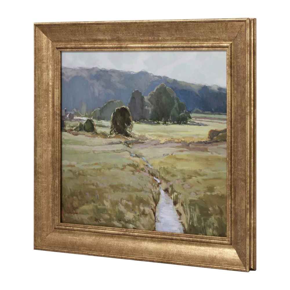 Summer Pasture Framed Wall Art Brass-16"x14"