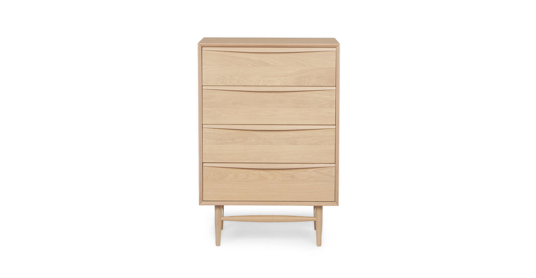 Lenia White Oak 4 Drawer Chest