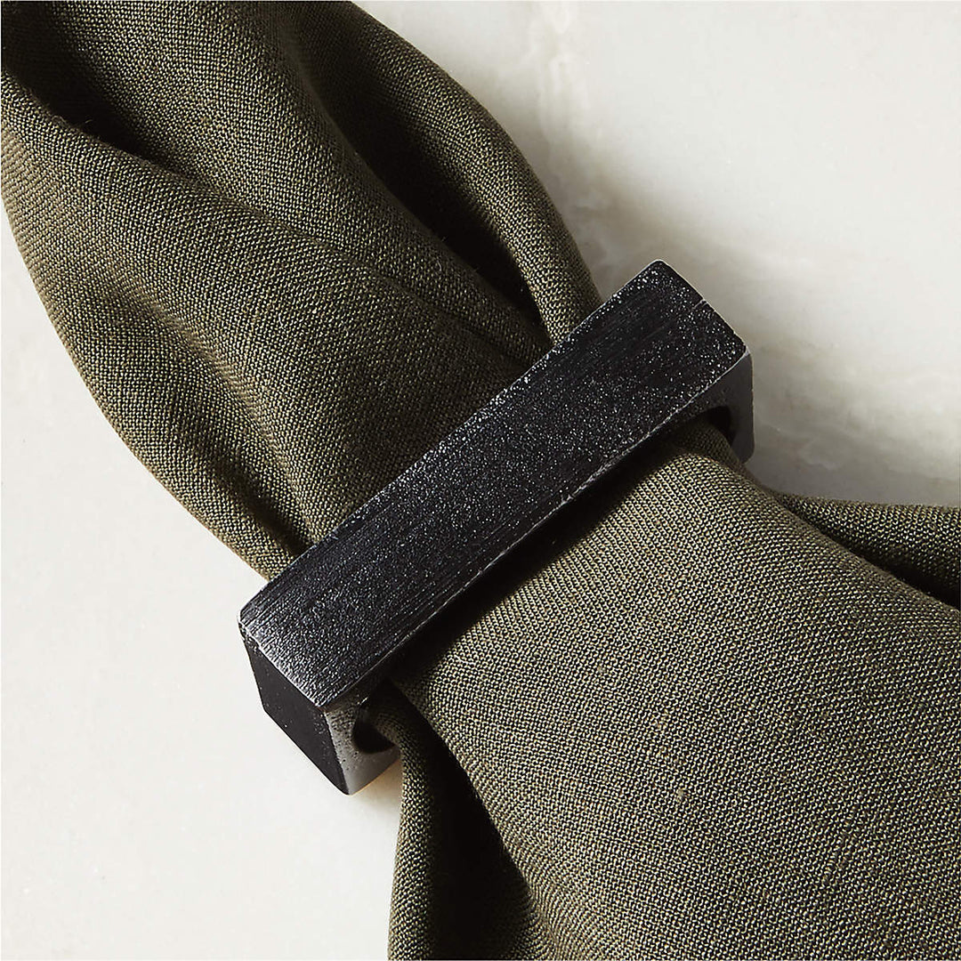 Barre Black Napkin Rings