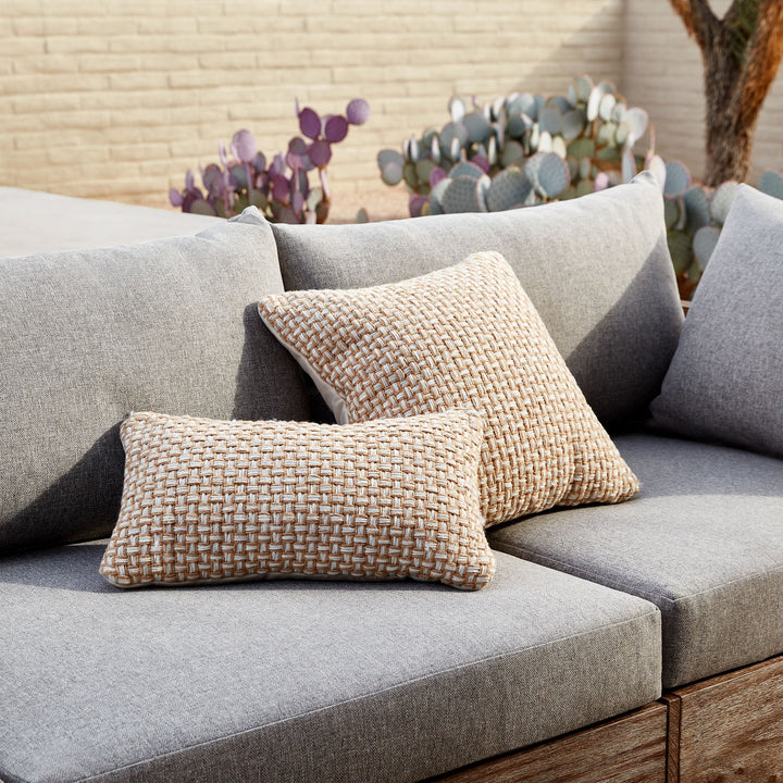 Woven Two Tone Indoor Outdoor Pillow 20x20
