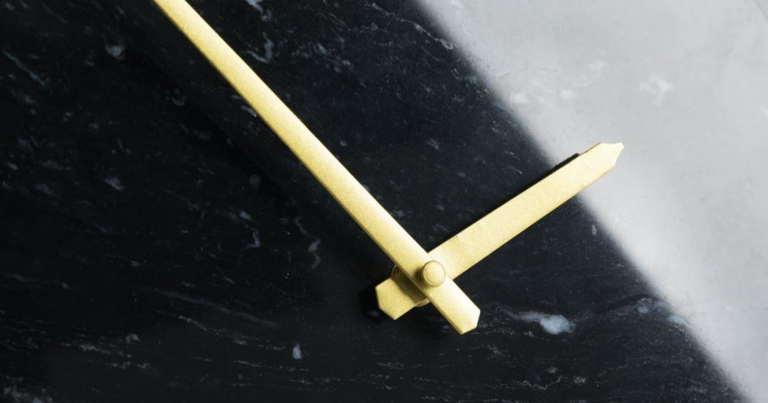 Maris Black Marble Clock