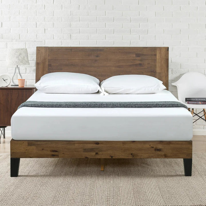 Kira Solid Wood Low Profile Platform Bed-Queen