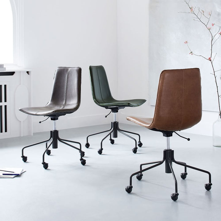 Slope Leather Swivel Office Chair