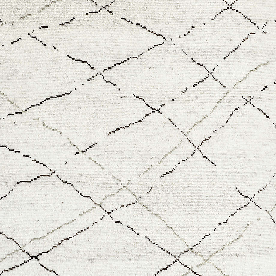 Larache Wool Moroccan Ivory Area Rug 9'x12'