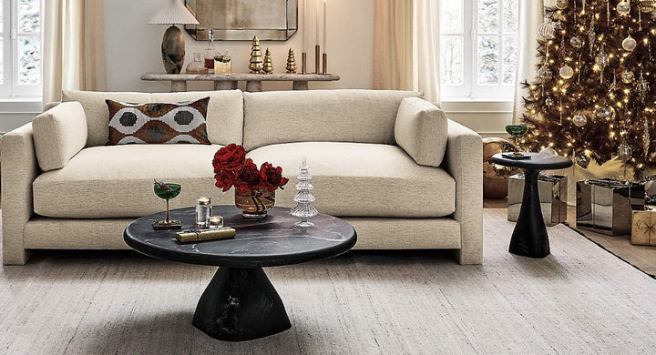 MARGUERITE 90" WHITE PERFORMANCE FABRIC SOFA