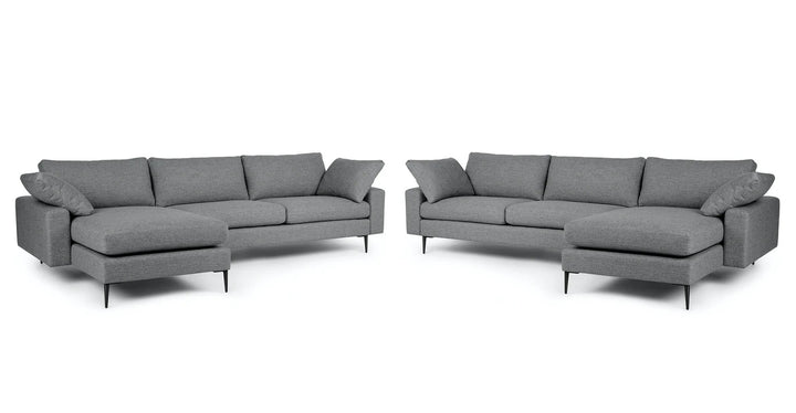 Nova Gravel Gray Reversible Sectional