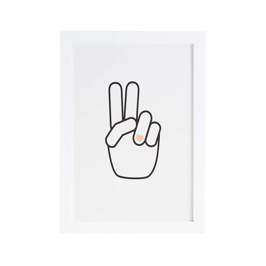 Peace Hand Heart Framed Wall Art
