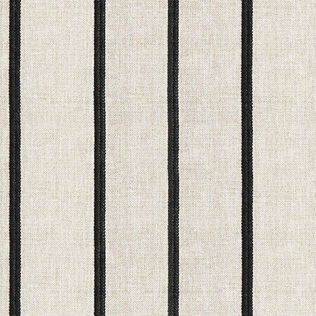 Como Cotton Embroidered Thin Stripe Ink Black Throw Pillow Cover