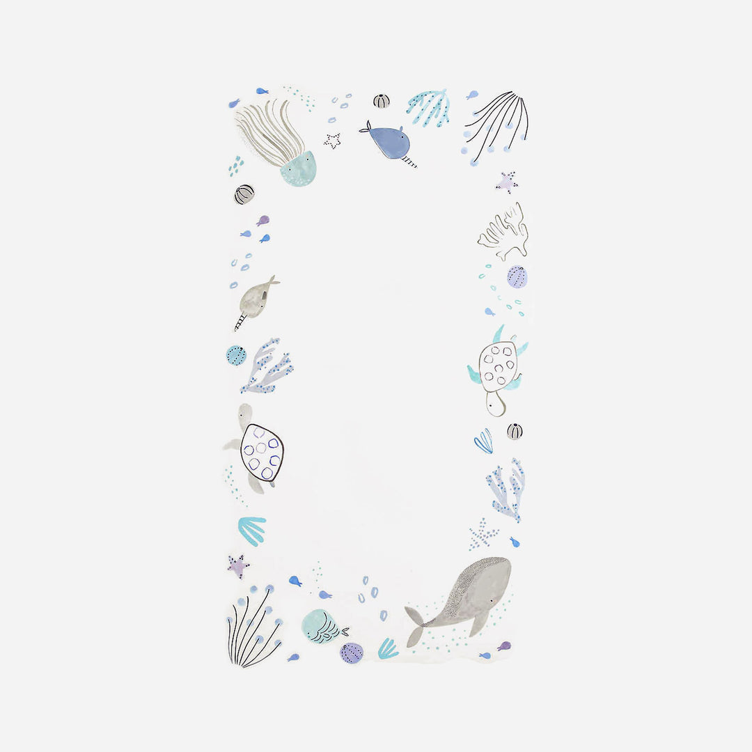 Organic Cotton Sea Baby Crib Placement Fitted Sheet