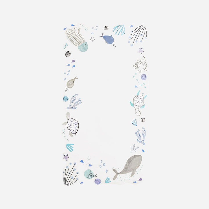 Organic Cotton Sea Baby Crib Placement Fitted Sheet