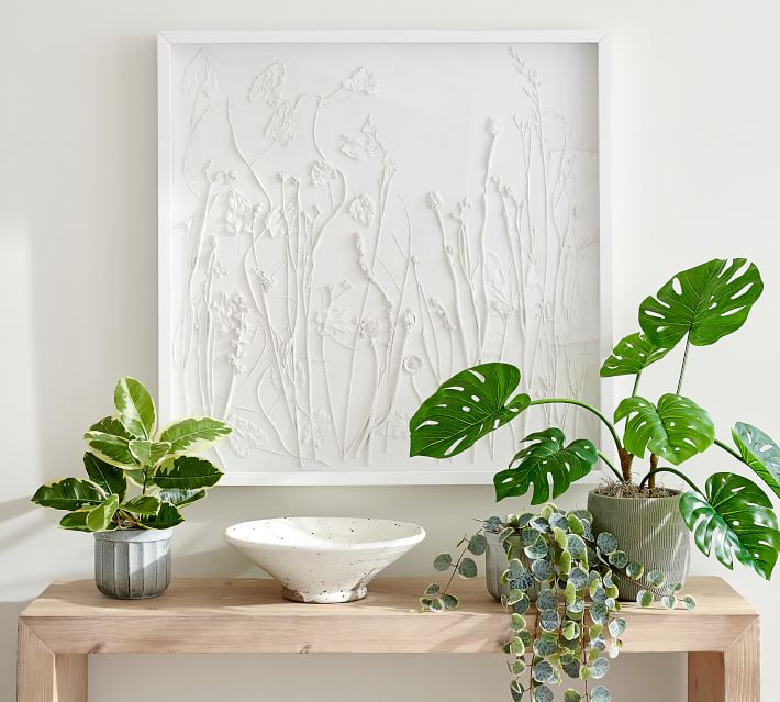 Faux Trailing Variegated String Of Hearts Houseplant