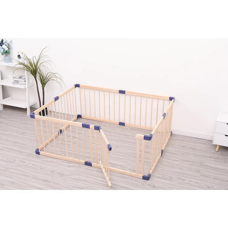 Natural Wooden Baby Playpen Safety Gate
