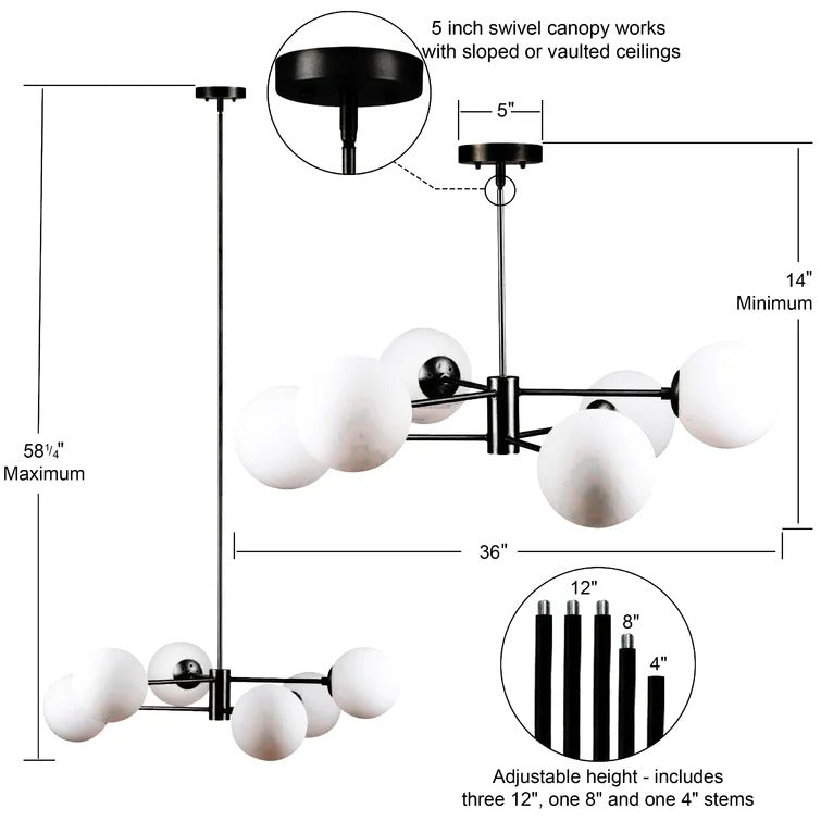 Glint 6 Light Unique Statement Chandelier