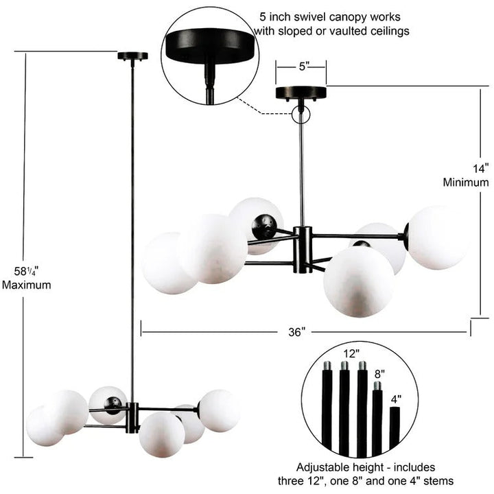 Glint 6 Light Unique Statement Chandelier