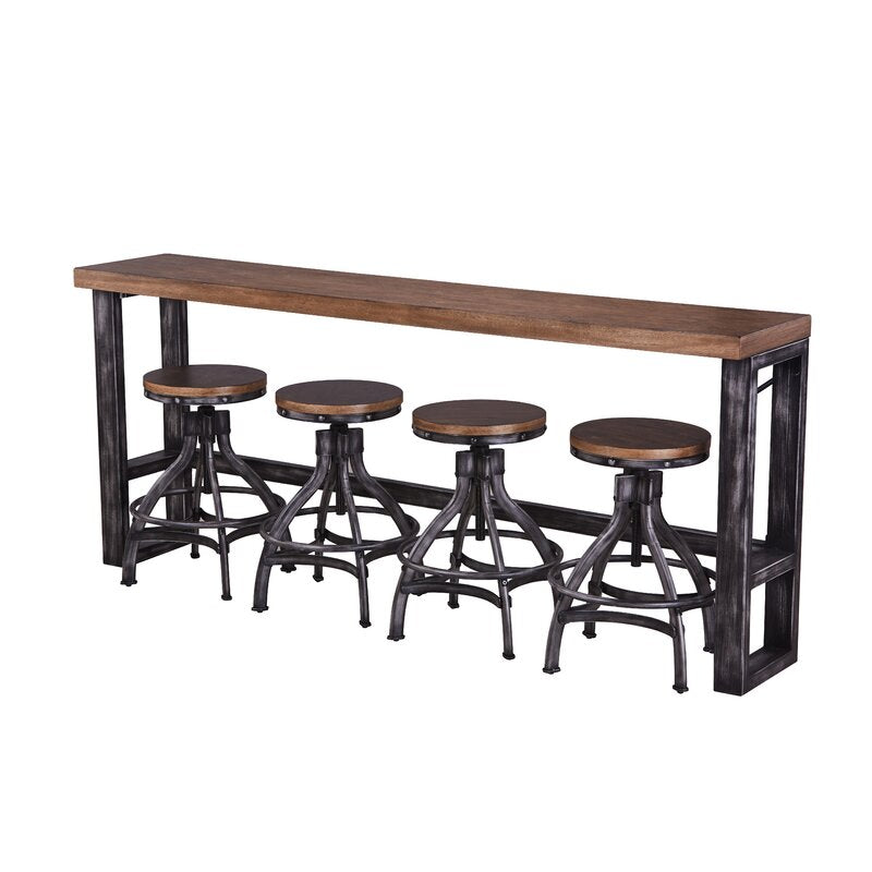 WELLMAN ADJUSTABLE HEIGHT SWIVEL BAR STOOL- Set of Two