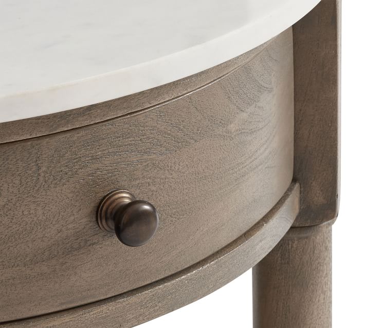 Alexandra 21" Round Marble Nightstand