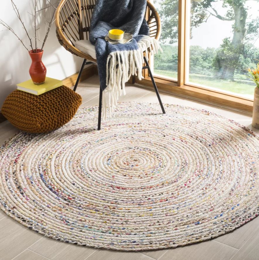 Francisco Handmade Flatweave Cotton Beige Multicolor Area Rug-8'x8'