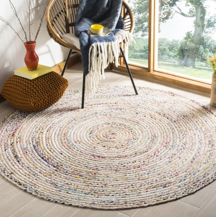 Francisco Handmade Flatweave Cotton Beige Multicolor Area Rug-8'x8'