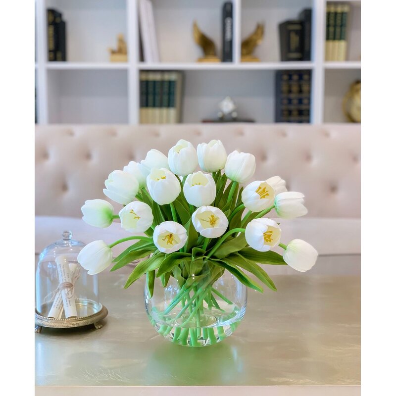 Real Touch Table Tulip Centerpiece in Vase