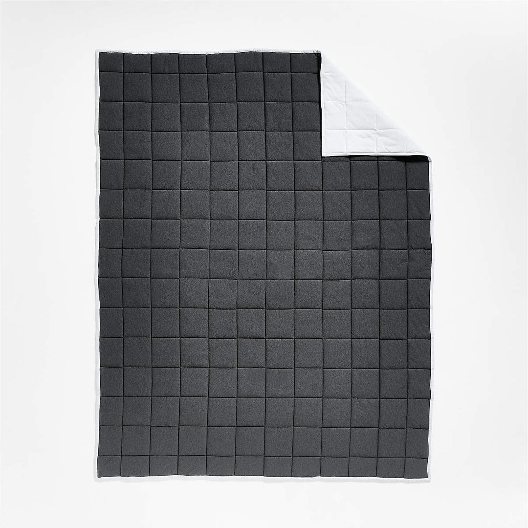 Comfy Tee Charcoal Reversible Organic Cotton Jersey Kids Quilt-Twin