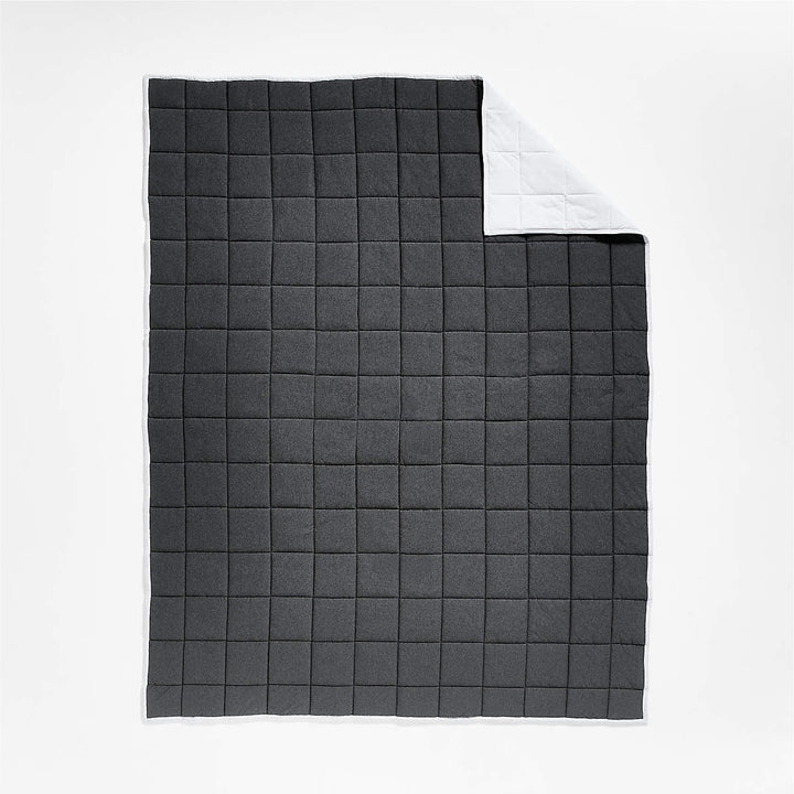 Comfy Tee Charcoal Reversible Organic Cotton Jersey Kids Quilt-Twin