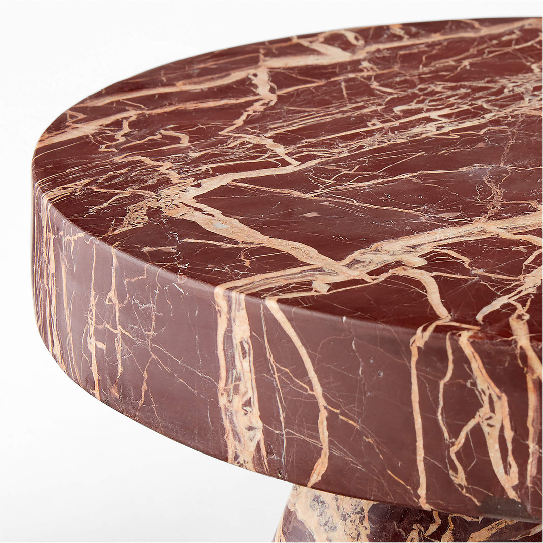 Jaxx Red Marble Side Table