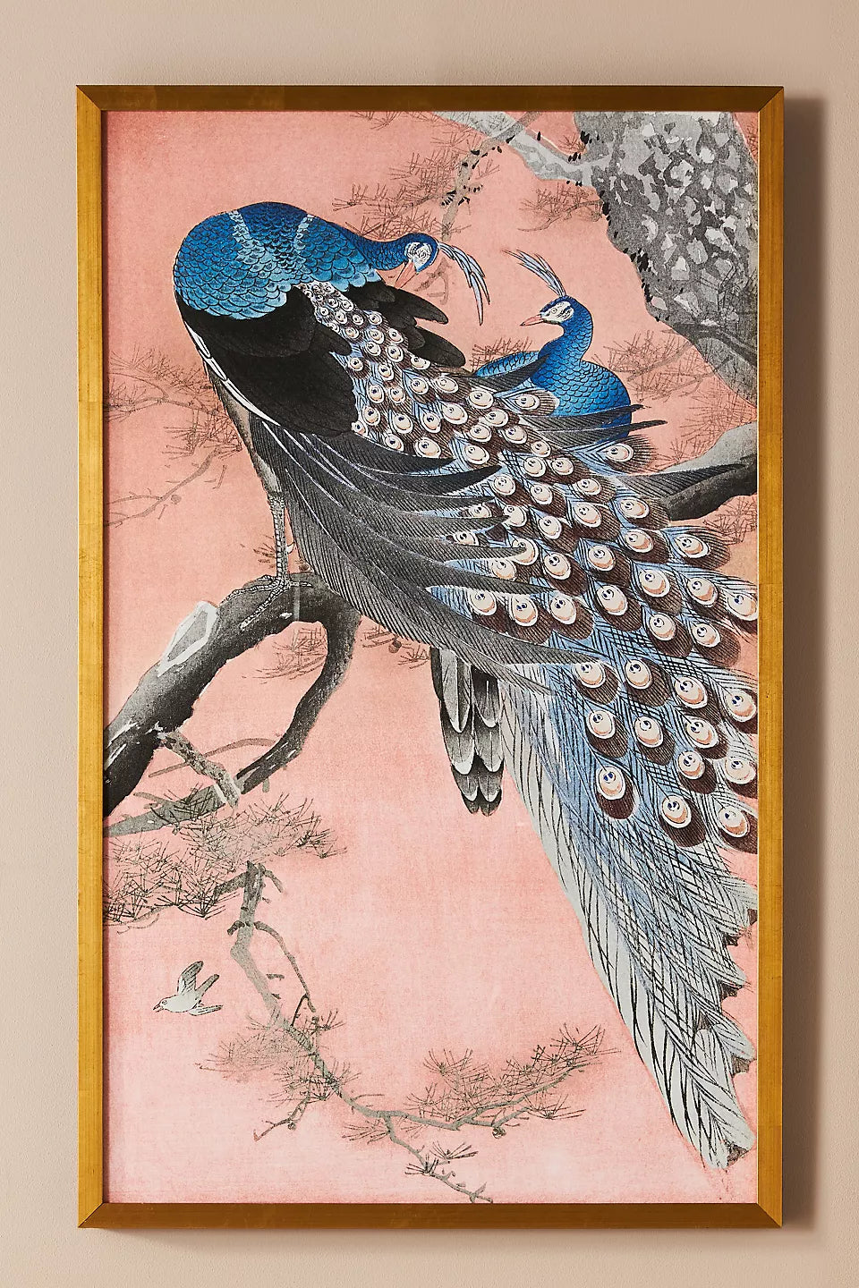 Peacocks Wall Art With Frame 22"x31"
