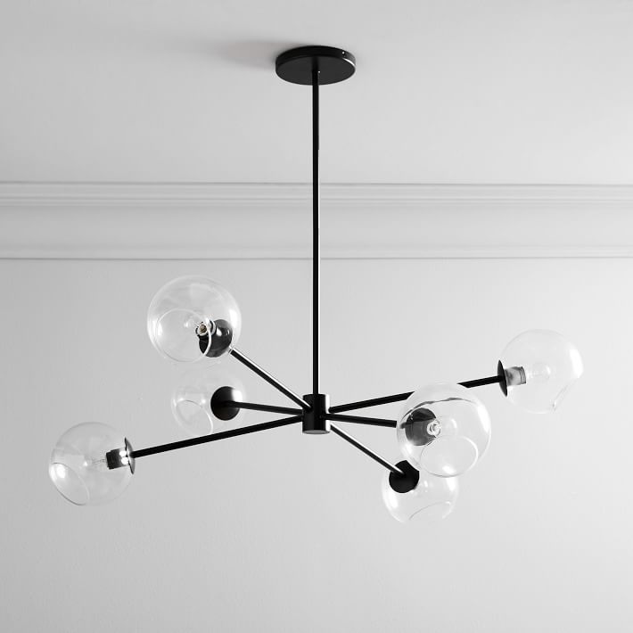 Staggered Glass Burst Chandelier Clear Bronze