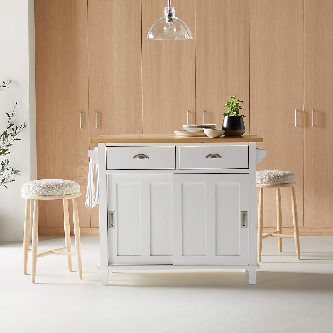 Hobbs Cerused Natural Oak Wood Counter Stool