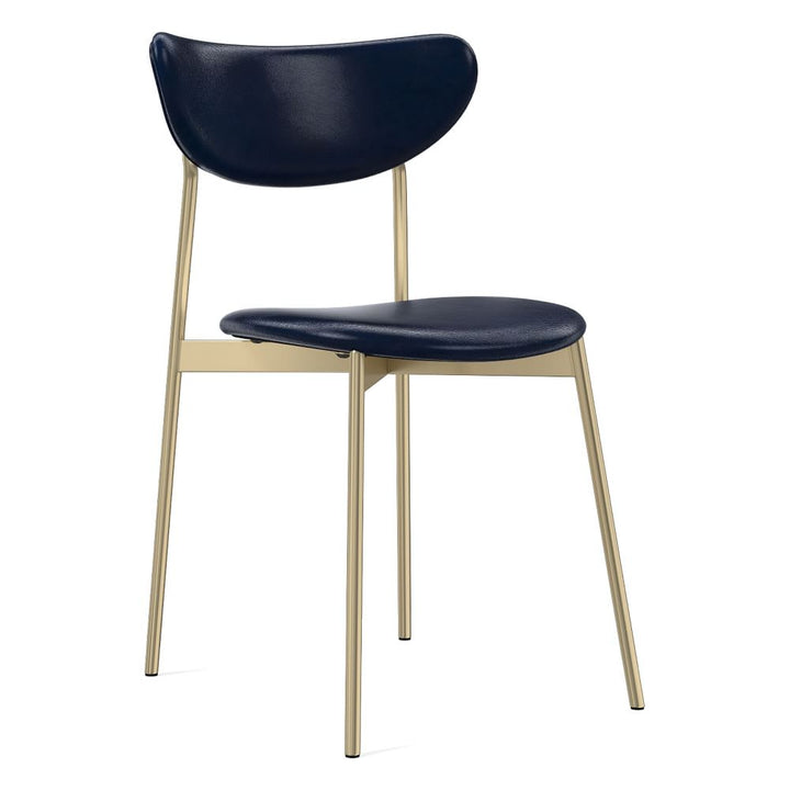 Mid-Century Modern Petal Upholstered Dining Chair - Leather