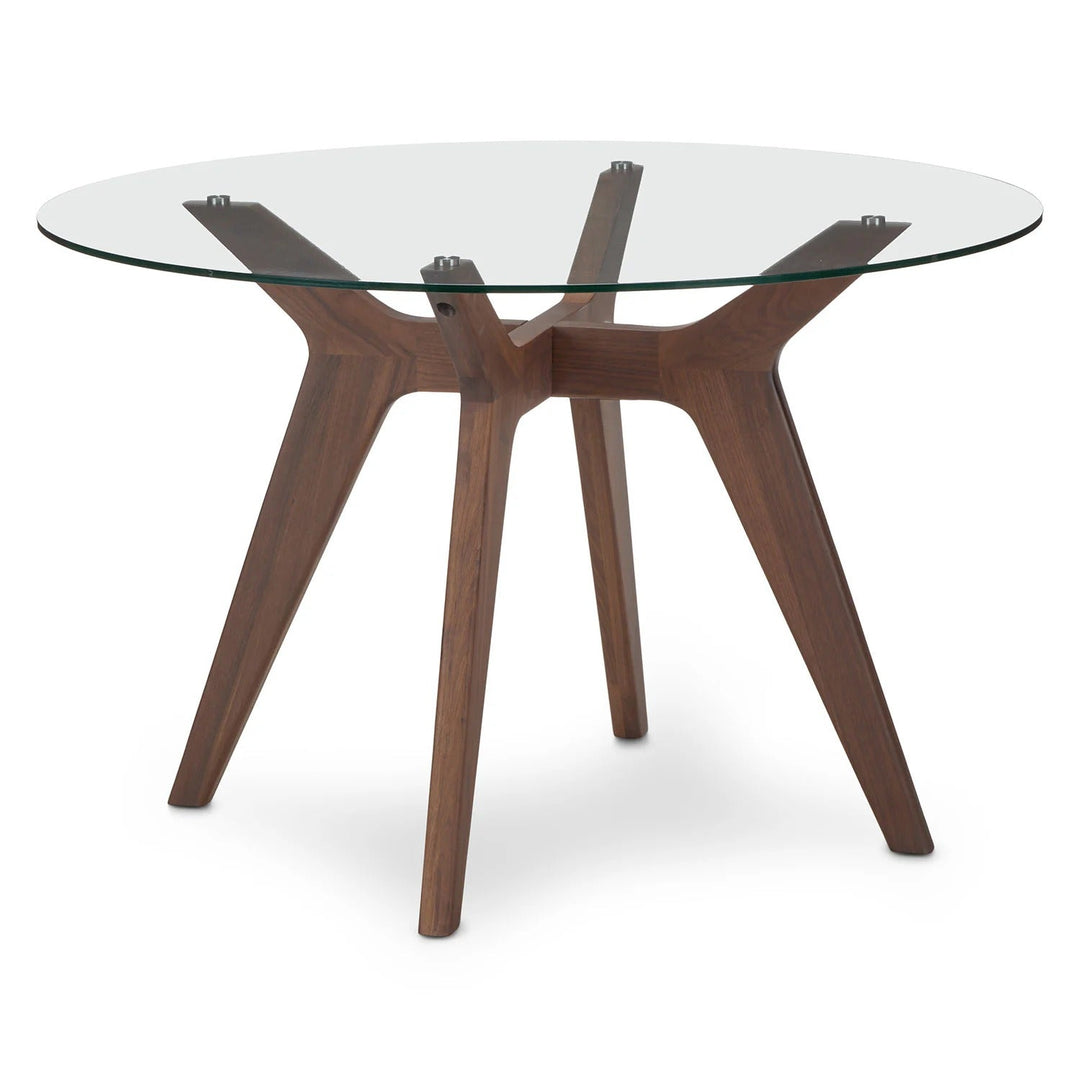 Emmer Glass Dining Table Walnut
