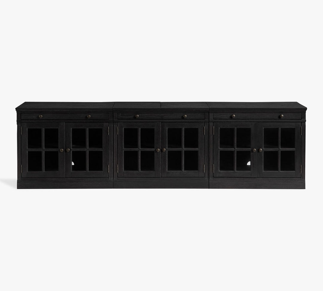 Livingston Media Console with Glass Cabinet