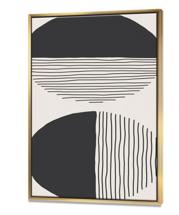 Minimal Geometric Lines And Circle IV with frame-36''x46''