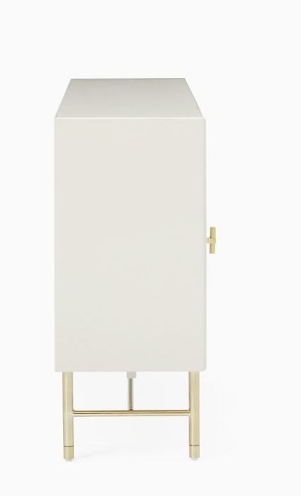 Modernist Wood and Lacquer Shallow Media Console