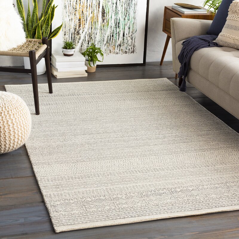 Abdera Geometric Handmade Tufted Wool Gray