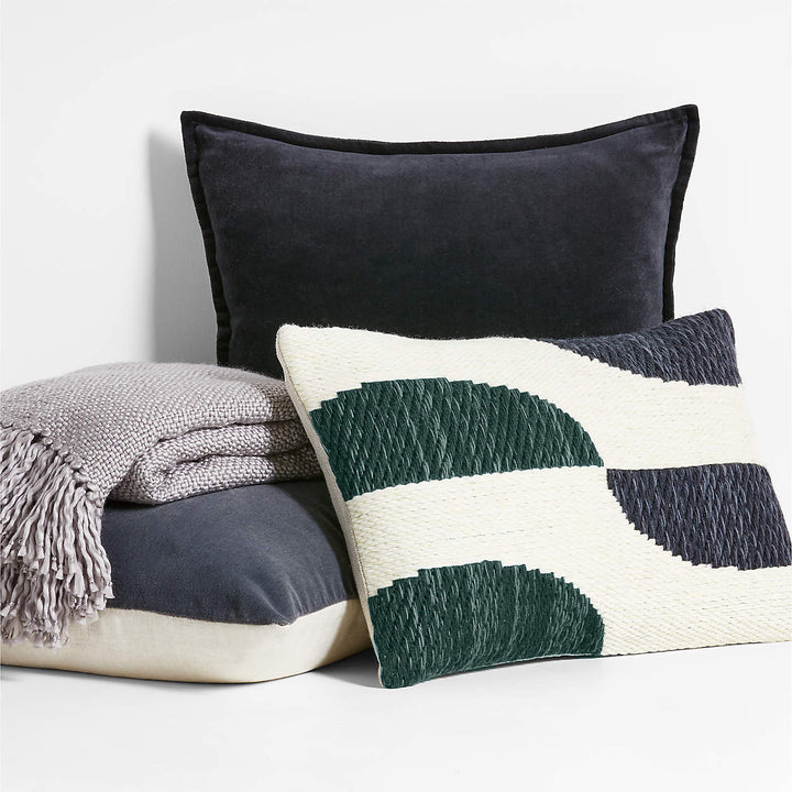 Black Washed Organic Cotton Velvet Throw 20x20