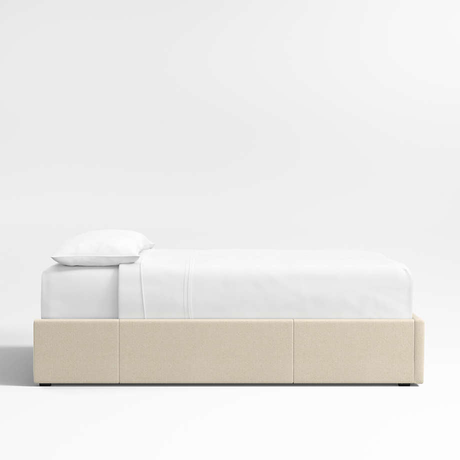 Ivory Upholstered Queen Storage Bed Base
