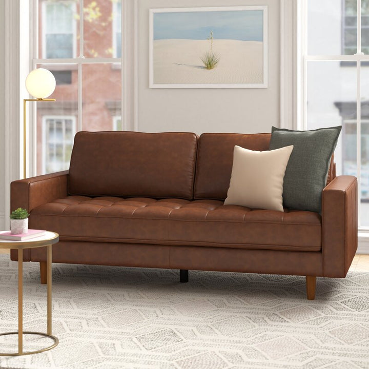 Clark 80 Genuine Leather Square Arm Sofa