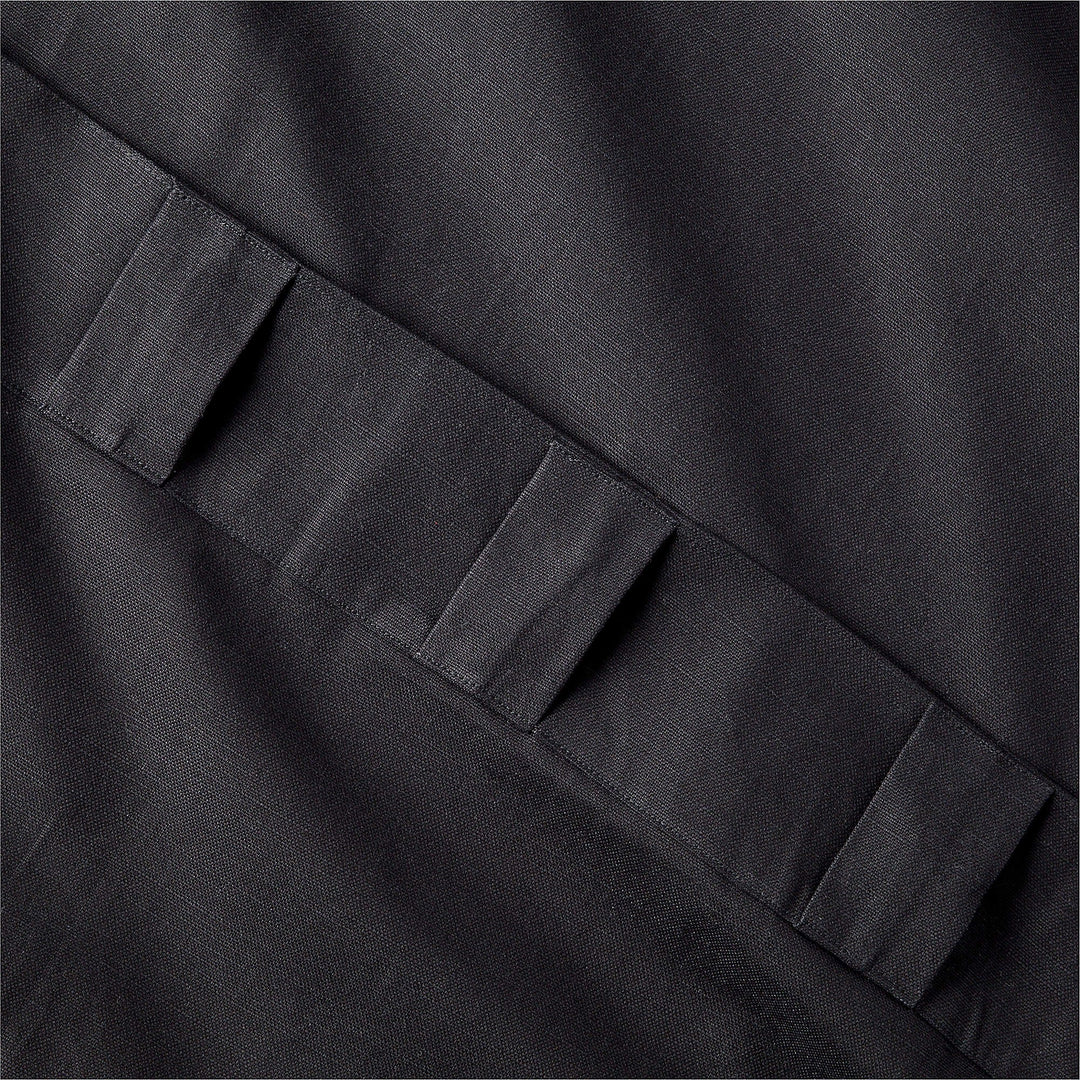 Basketweave Black Cotton Window Curtain Panel - 48"x120"