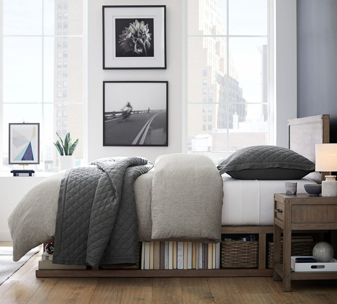 Belgian Flax Linen Diamond Quilt-Twin