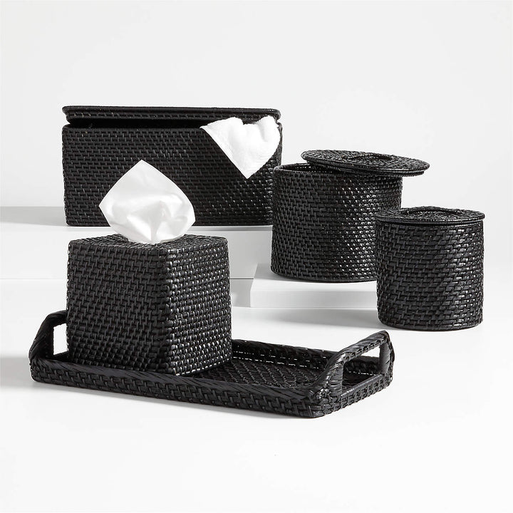 Sedona Black Lidded Rectangular Tote