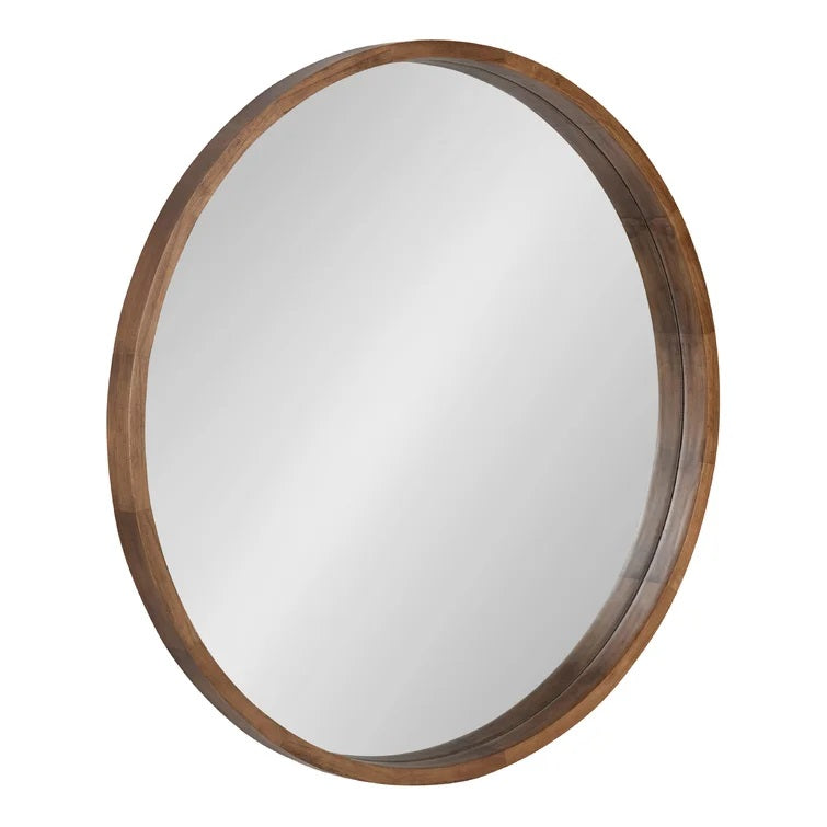Loftis Round Solid Wood Wall Mirror
