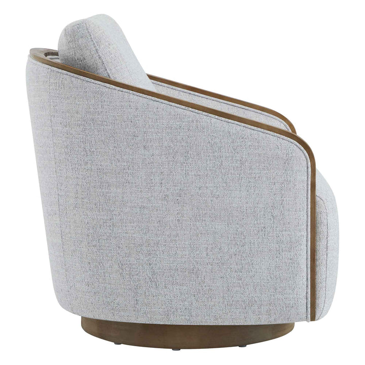 Nieve Upholstered Swivel Barrel Chair