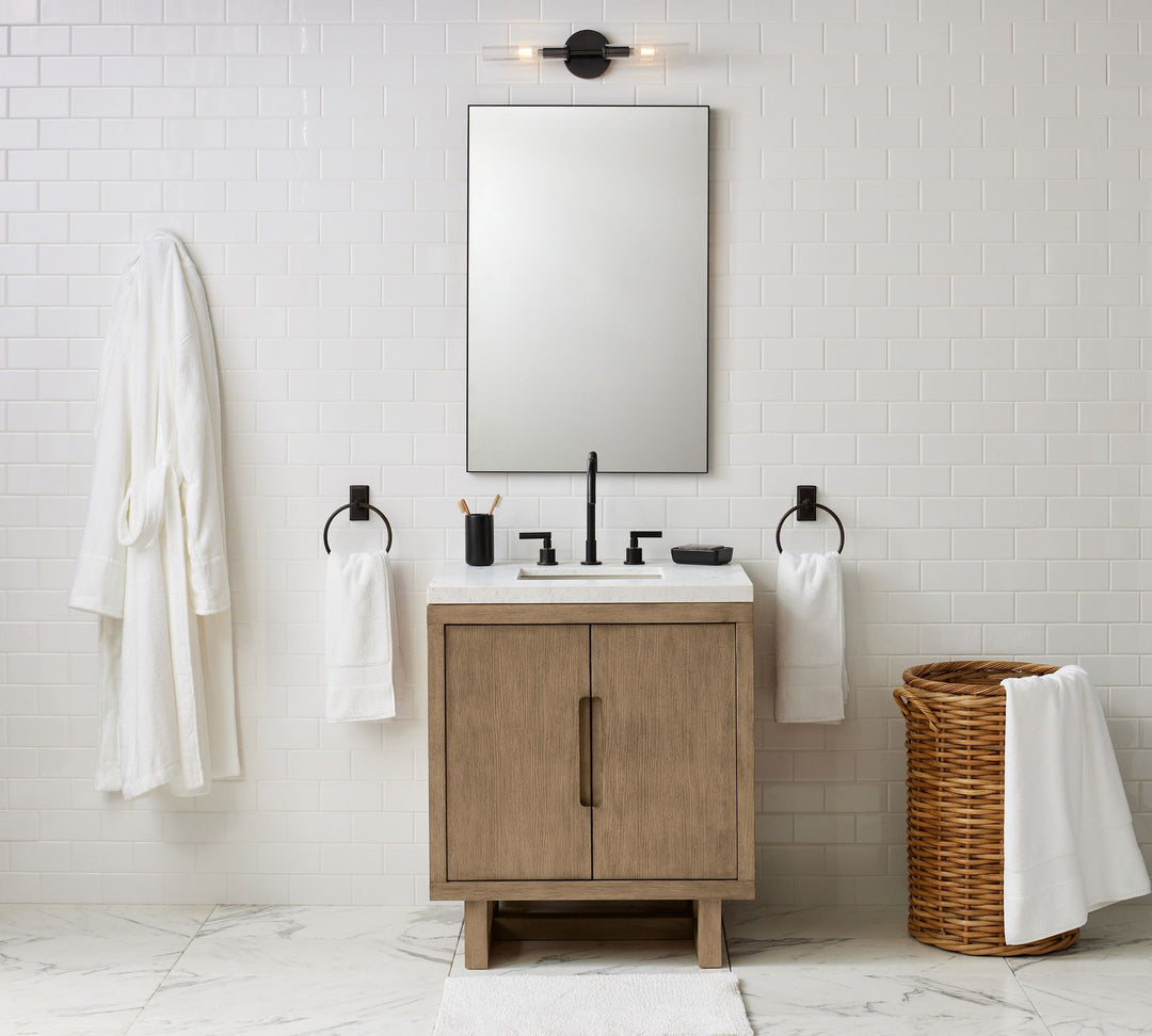 Cooper Ribbed Glass Double Tube Sconce