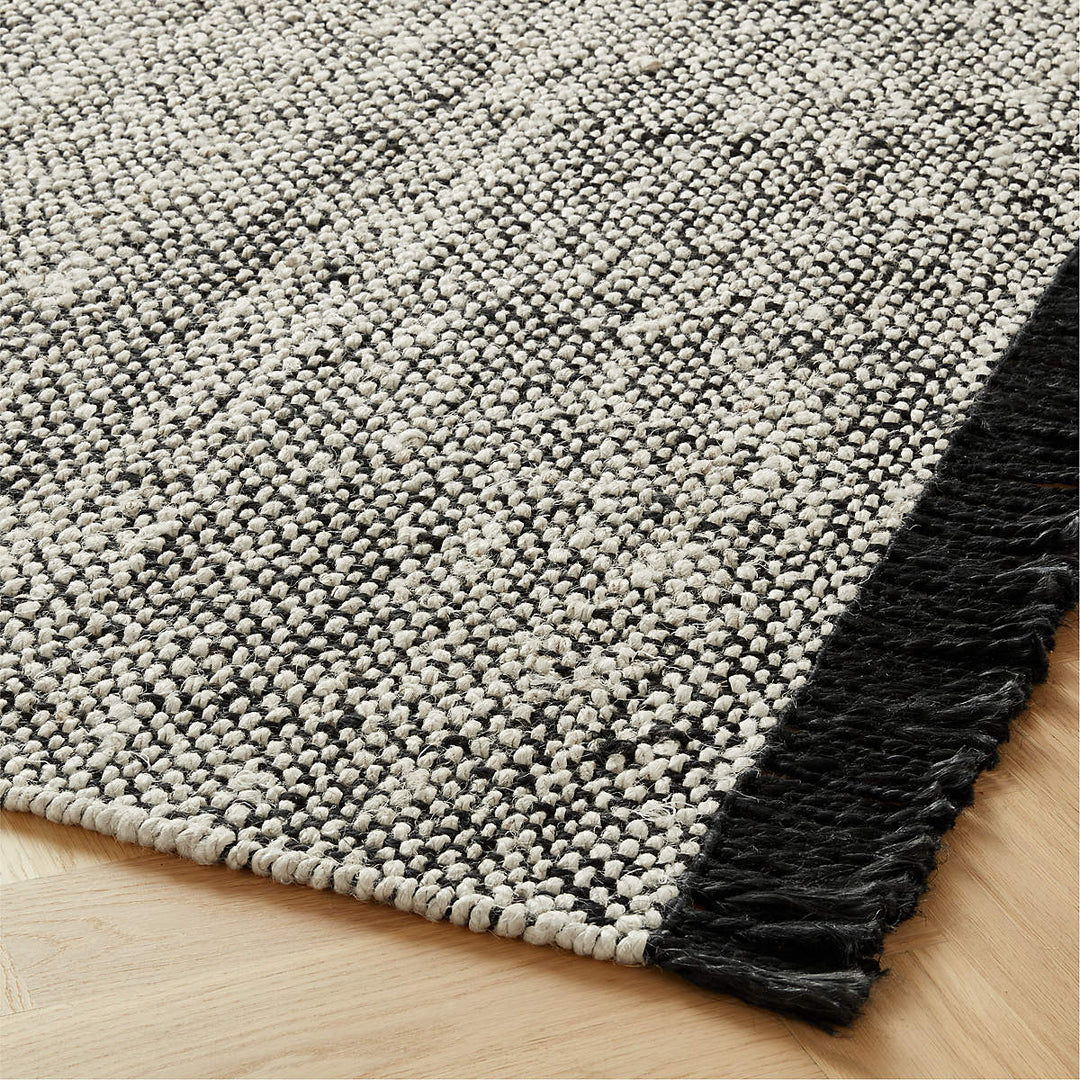 LENO BLACK AND WHITE JUTE AREA RUG 8'X10'