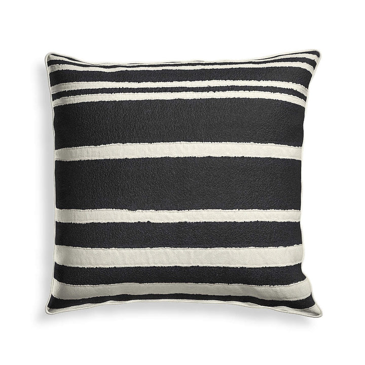 Mohave 20"x20" Wide Black Stripe Indoor Outdoor Pillow with insert