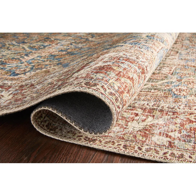 Cassian Persian Inspired Ocean Rust Area Rug 9'x12'